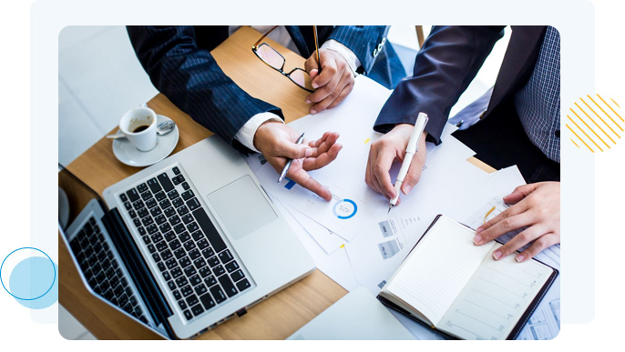 IT staffing team collaborating at a table